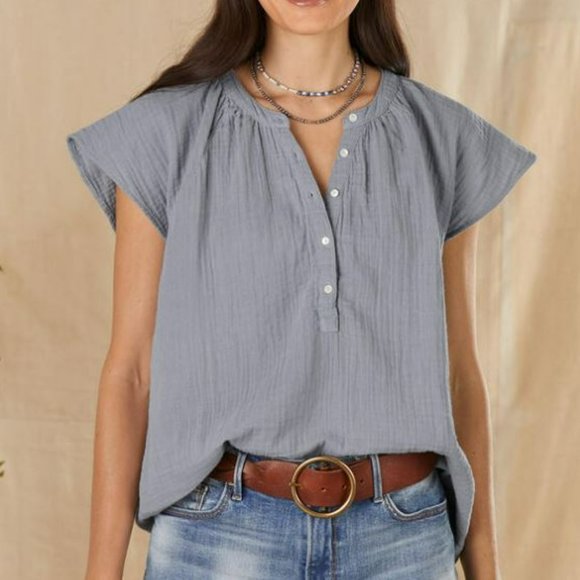 Sundance Tops Sundance Womens Dylan Gray Capriana Cotton Gauze Top